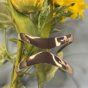 Elegant Gold Cuff Bracelet with Classic Charm NWOT